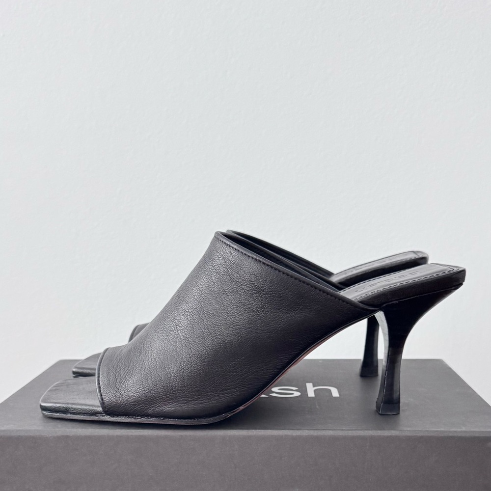 Ba&sh Brand New Black Leather High Heel Mules - Picture 3 of 5